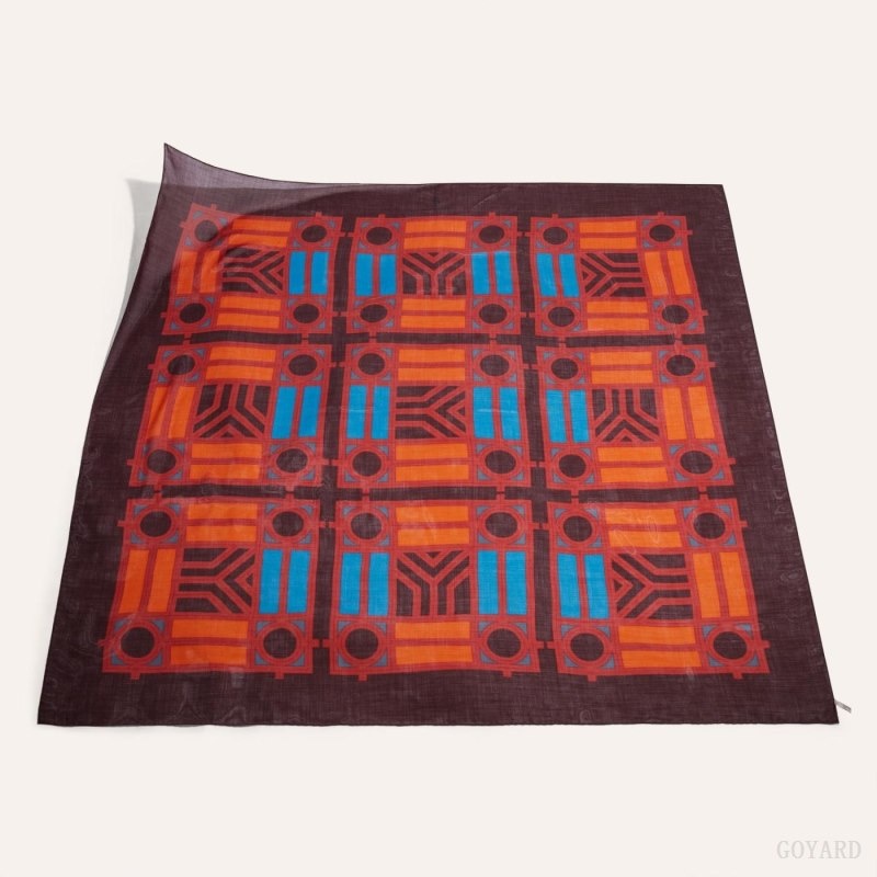 Burgundy / Orange Goyard Shawl N°4 | TBSD3904