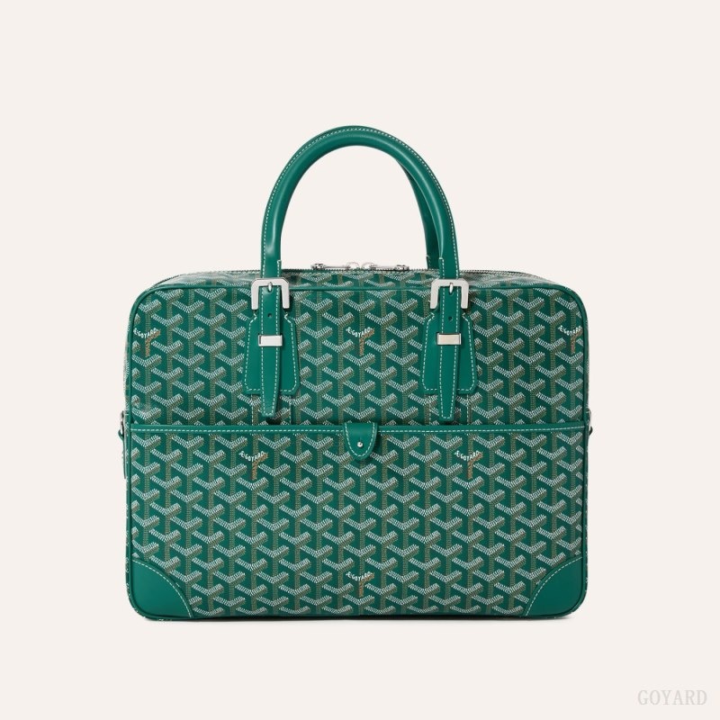 Green Goyard Ambassade MM Document Case | PTGD2508