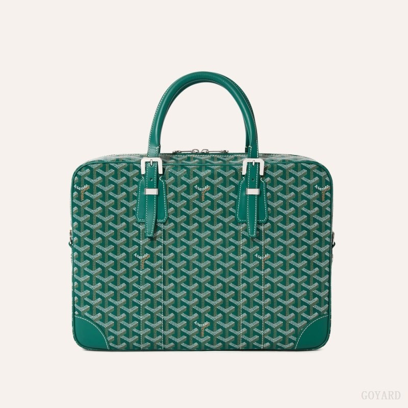 Green Goyard Ambassade MM Document Case | PTGD2508