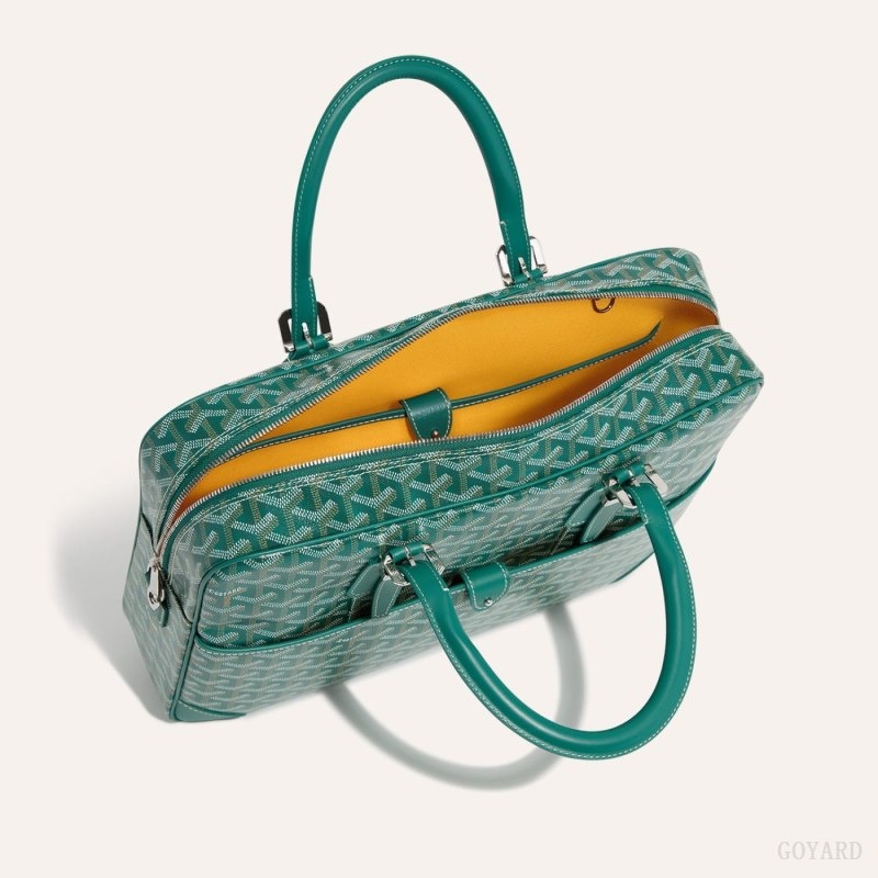 Green Goyard Ambassade MM Document Case | PTGD2508