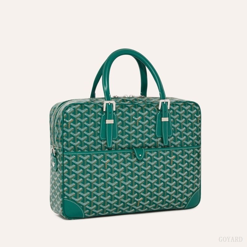 Green Goyard Ambassade MM Document Case | PTGD2508