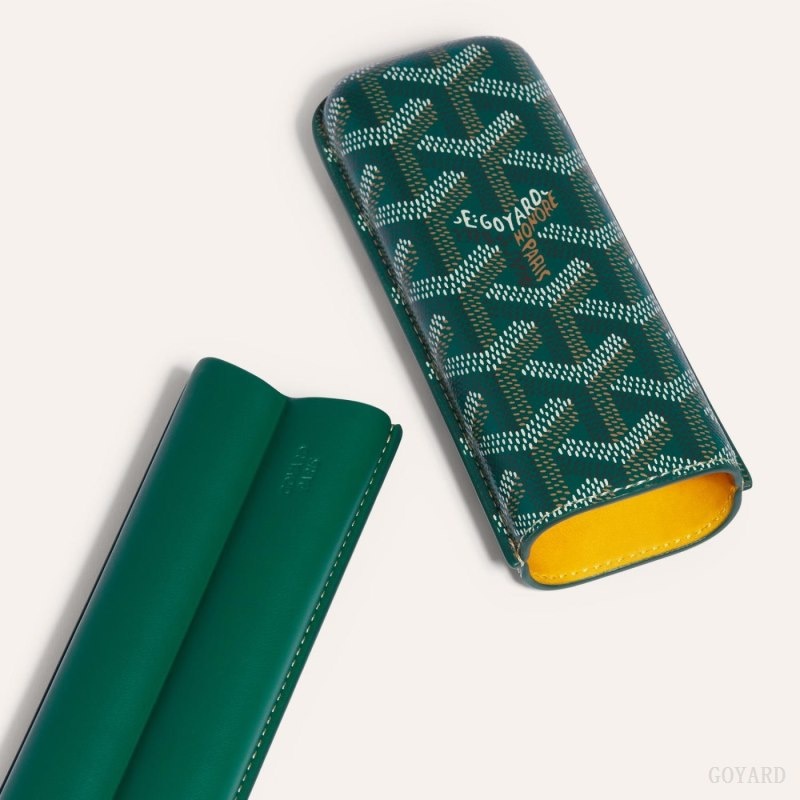 Green Goyard CHURCHILL 2 CIGAR CASE | ECOS8276