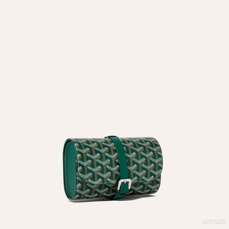 Green Goyard DOUBLE TRAVEL WATCH CASE | IEOH2387