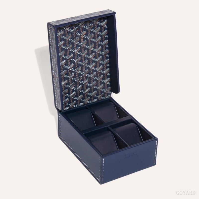 Navy Blue Goyard 4 WATCH CASE | CFCG9966