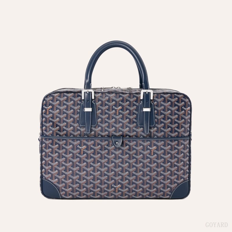 Navy Blue Goyard Ambassade MM Document Case | OWTV4245