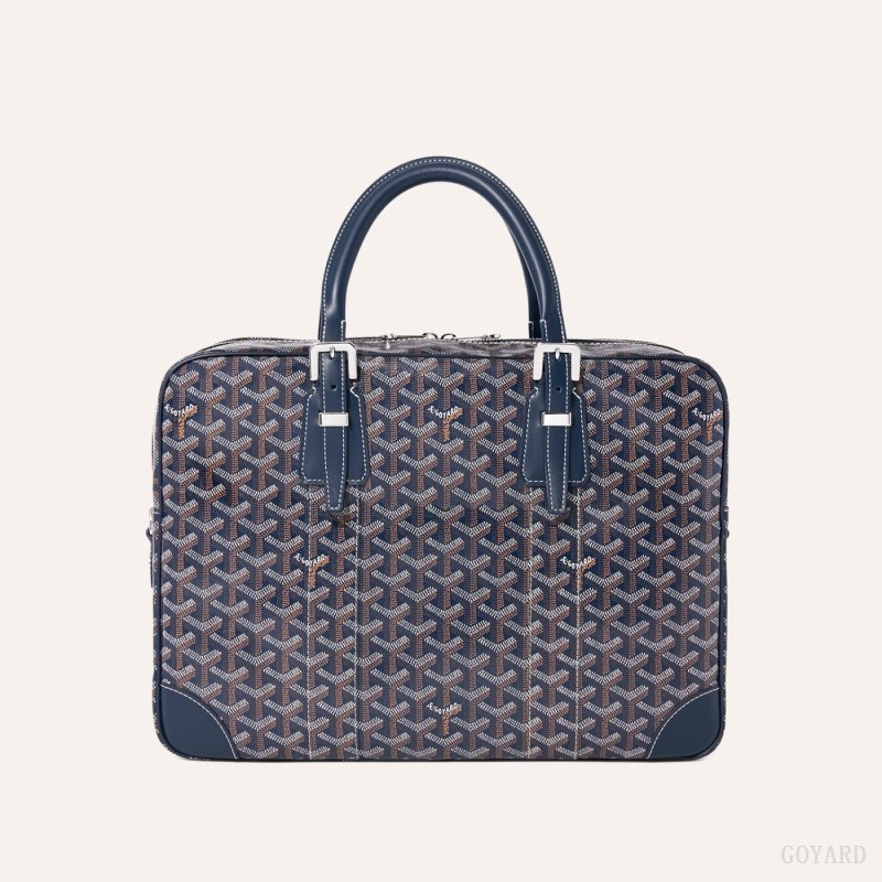 Navy Blue Goyard Ambassade MM Document Case | OWTV4245