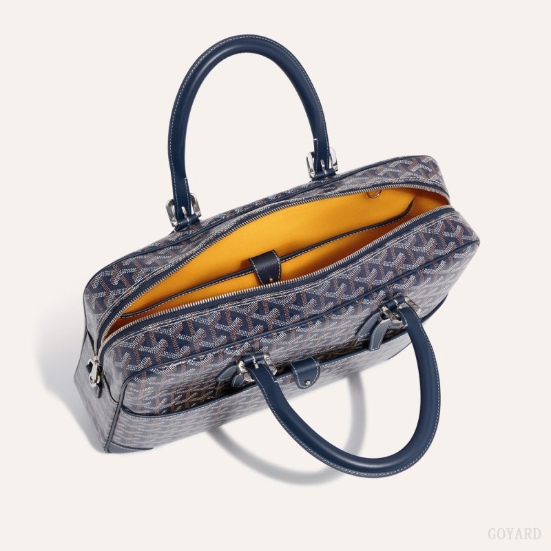 Navy Blue Goyard Ambassade MM Document Case | OWTV4245