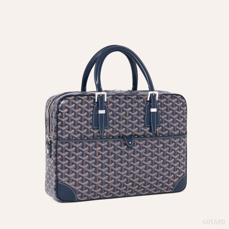 Navy Blue Goyard Ambassade MM Document Case | OWTV4245