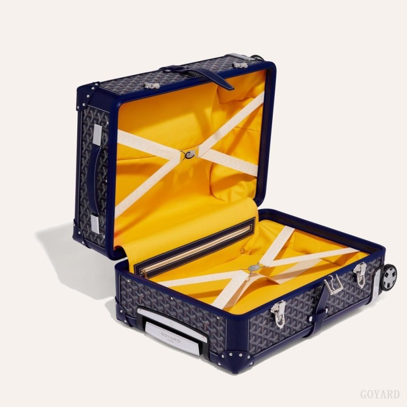 Navy Blue Goyard BOURGET PM TROLLEY CASE | IHQO1847