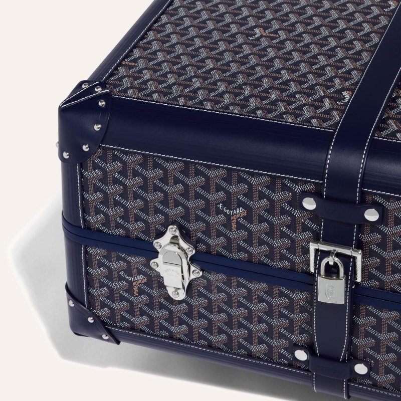 Navy Blue Goyard BOURGET PM TROLLEY CASE | IHQO1847