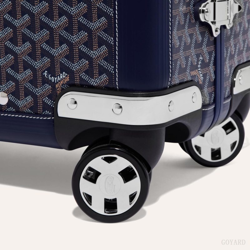 Navy Blue Goyard BOURGET PM TROLLEY CASE | IHQO1847