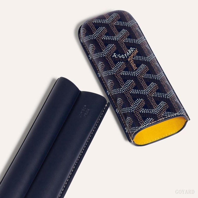 Navy Blue Goyard CHURCHILL 2 CIGAR CASE | DNCG2596