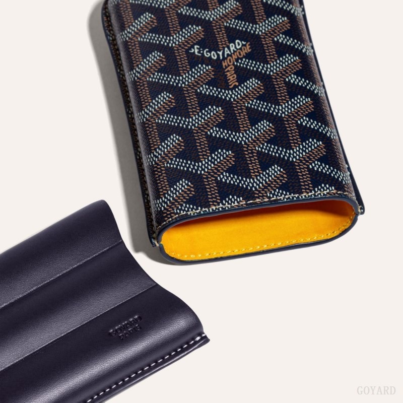 Navy Blue Goyard CHURCHILL 3 CIGAR CASE | JUQB8963