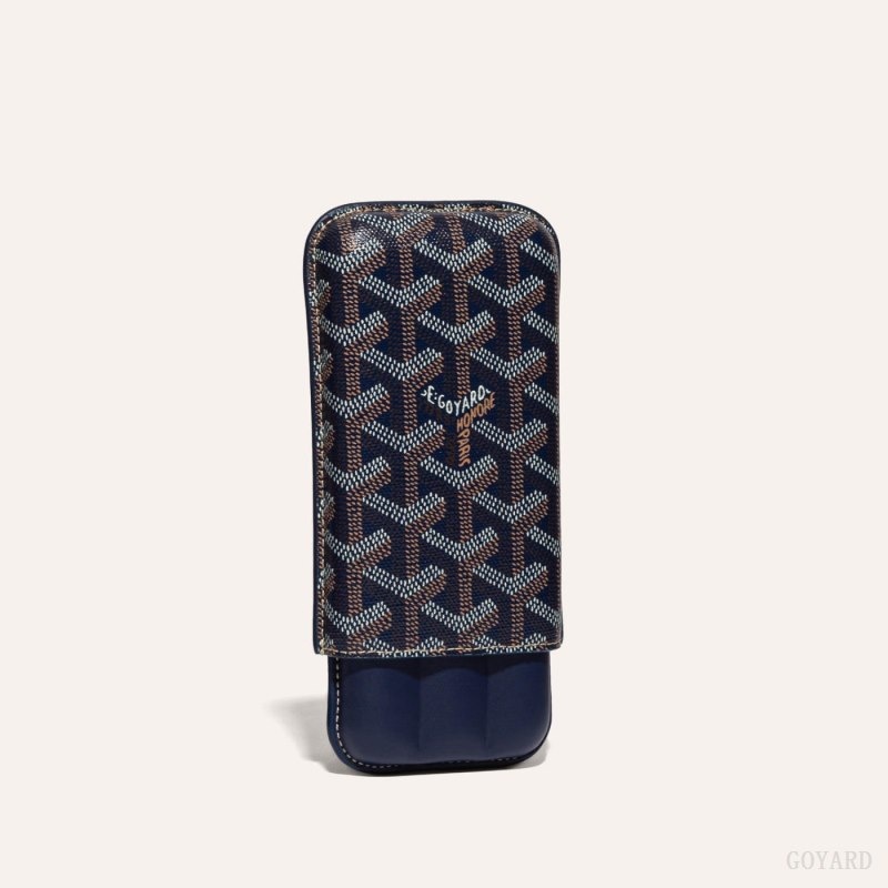 Navy Blue Goyard CHURCHILL 3 CIGAR CASE | JUQB8963