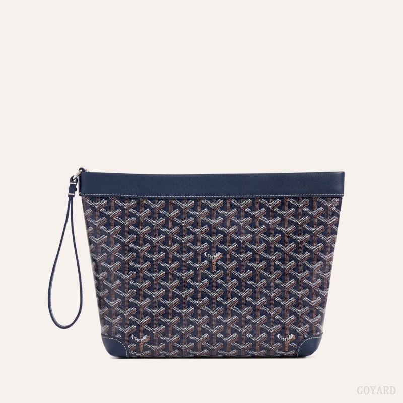 Navy Blue Goyard Conti pouch | FLOC2721