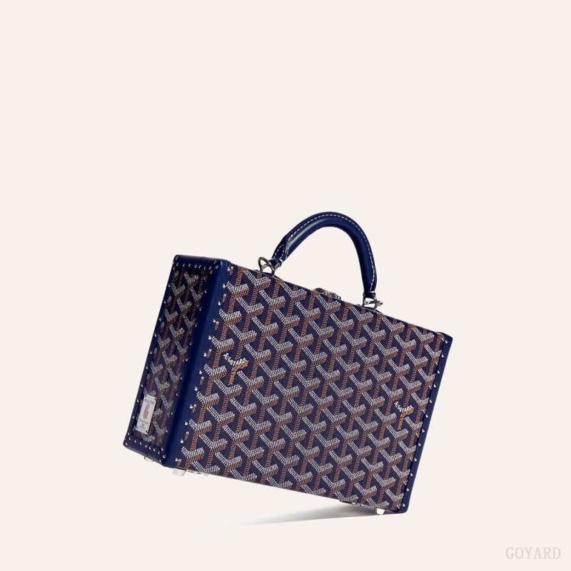 Navy Blue Goyard Grand Hôtel Trunk Bag | IXPH6994