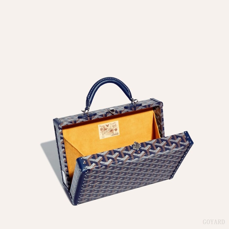 Navy Blue Goyard Grand Hôtel Trunk Bag | IXPH6994