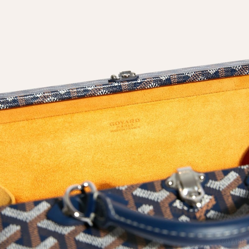 Navy Blue Goyard Grand Hôtel Trunk Bag | IXPH6994