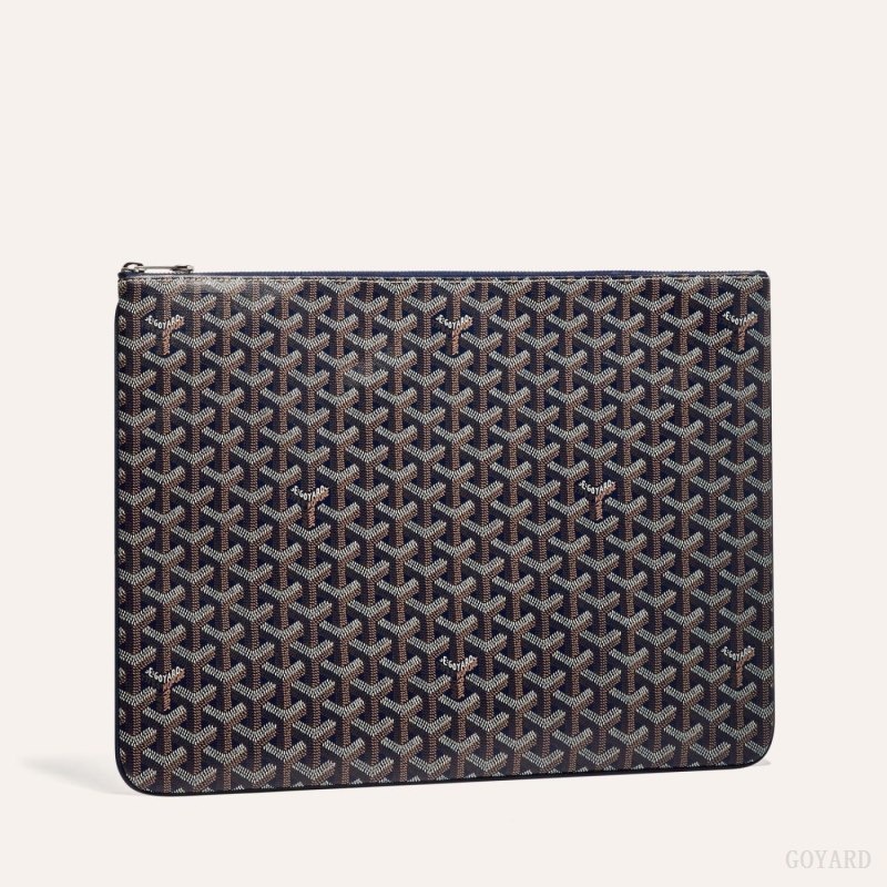 Navy Blue Goyard SENAT GM DOCUMENT CASE | WAXL6140