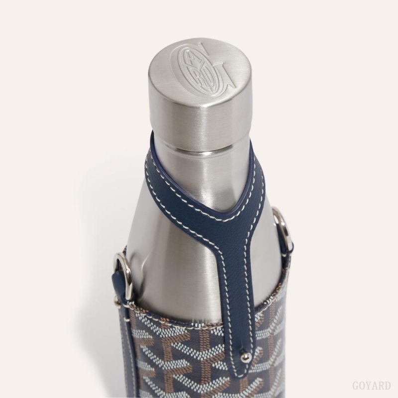 Navy Blue Goyard Yonne MM Case & Flask | JFOG5199