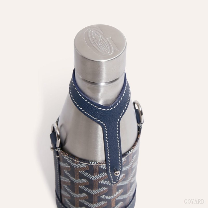 Navy Blue Goyard Yonne PM Case & Flask | RAUC2325