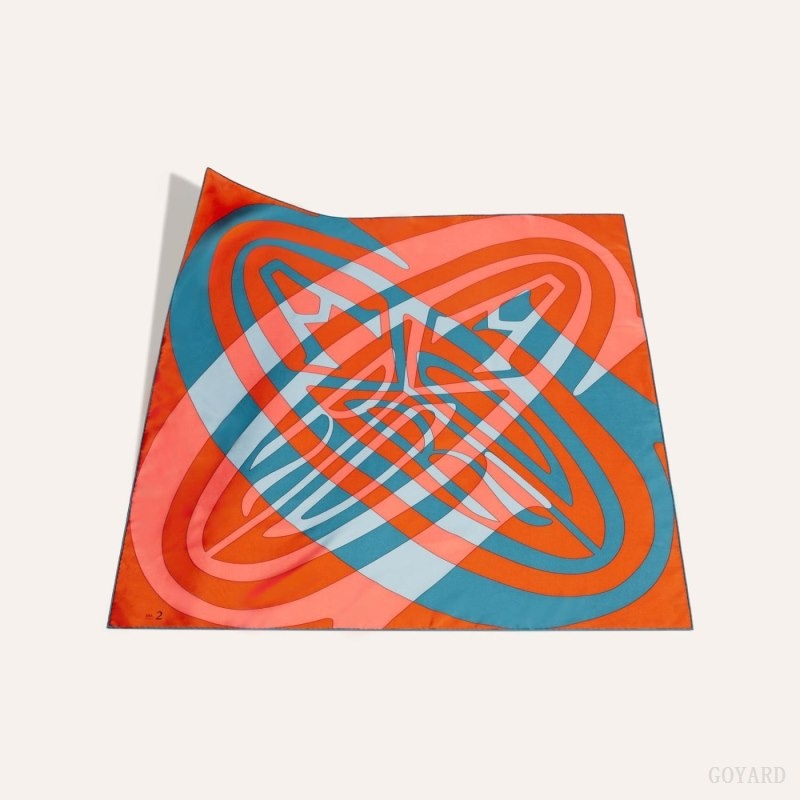 Orange / Navy Blue Goyard SCARF N°2 | ZHRV1945