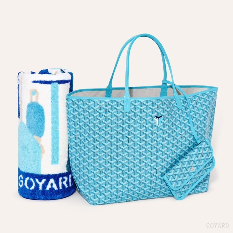 Turquoise Goyard Saint Louis GM Bag and Balise Beach Towel | JNWC8102