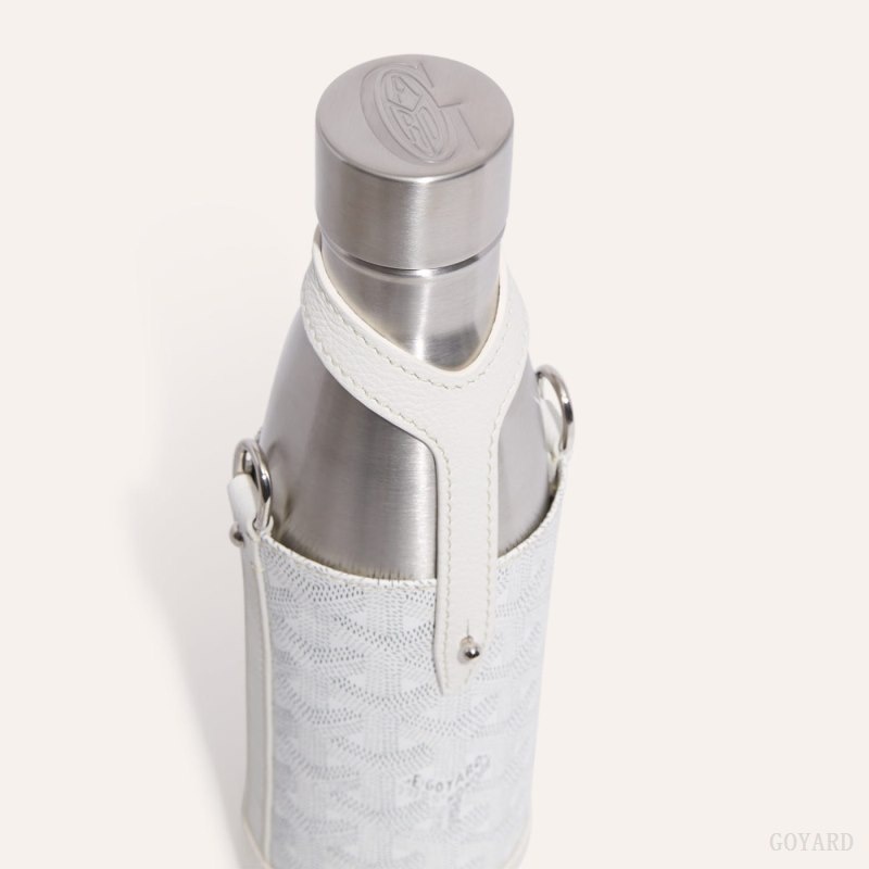 White Goyard Yonne MM Case & Flask | DOUP8388